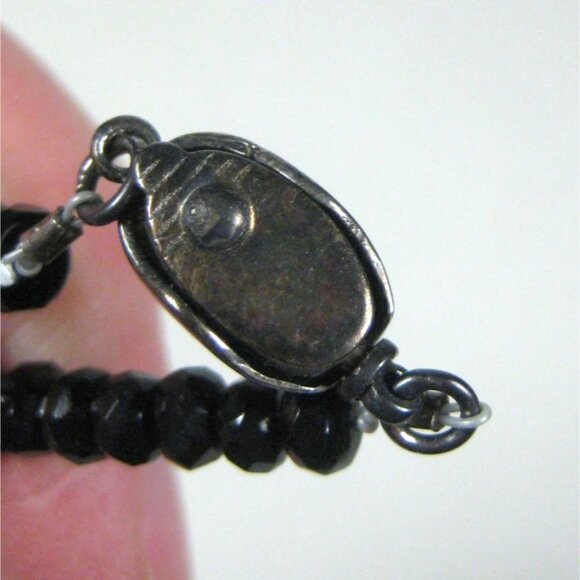 Tourmaline Faceted Bead Necklace Carved Jade Pendant Sterling Silver Clasp 18 In - Picture 6 of 13